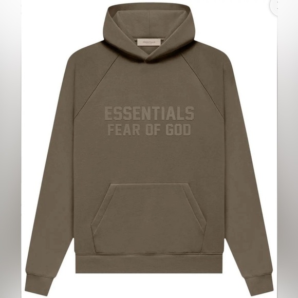 Essentials fear of God Other - Fear of God ESSENTIALS Pullover Hoodie Wood Brown Size Large NWT